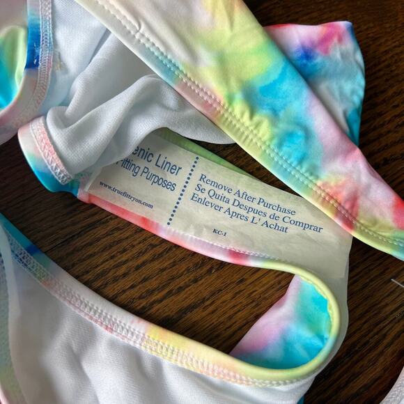 New Hobie Kids Girl's Tide Flounce Strappy Two-Piece Bikini Tie Dye 16 - Picture 7 of 8